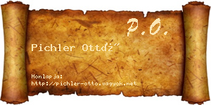 Pichler Ottó névjegykártya